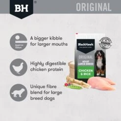 Black Hawk Original Adult Large Breed Chicken And Rice Dry Dog Food 20kg -Pet Supplies Shop 3 black hawk adult large breed chicken dry dog food 20kg