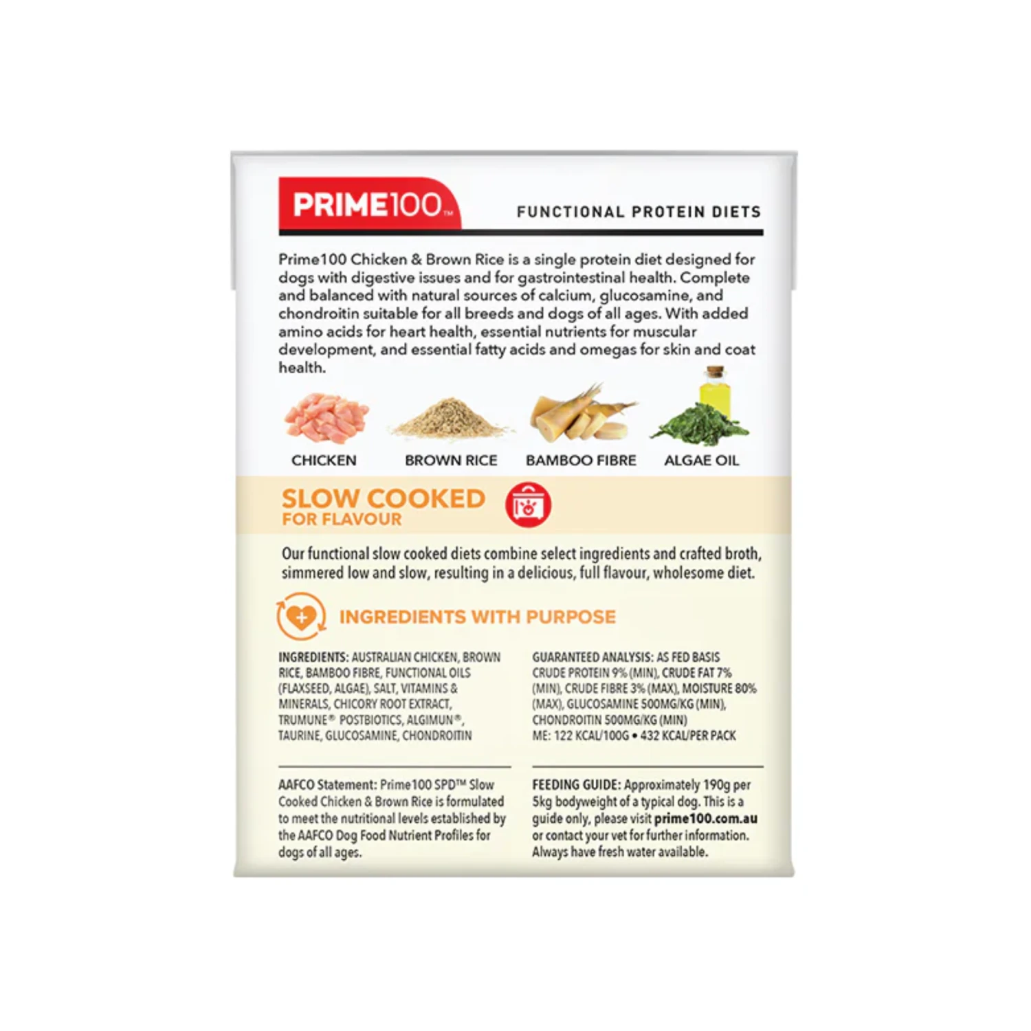 Prime100 Slow Cooked SPD Dog Wet Food Chicken & Brown Rice 354g X 12 6 Prime100 Slow Cooked SPD Dog Wet Food Chicken & Brown Rice 354g X 12 - Image 4