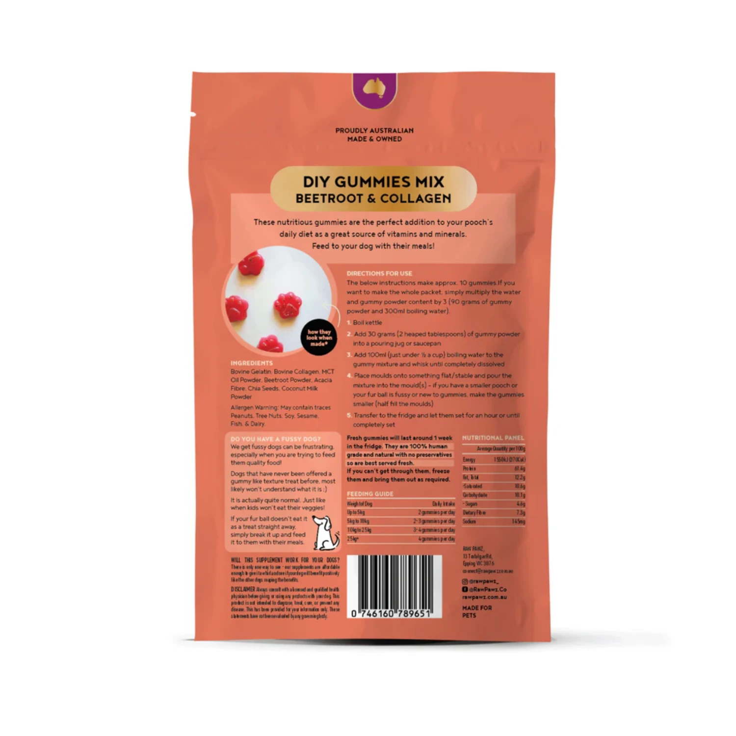 Raw Pawz DIY Gummies Beetroot And Collagen 90g 6 Raw Pawz DIY Gummies Beetroot And Collagen 90g - Image 4