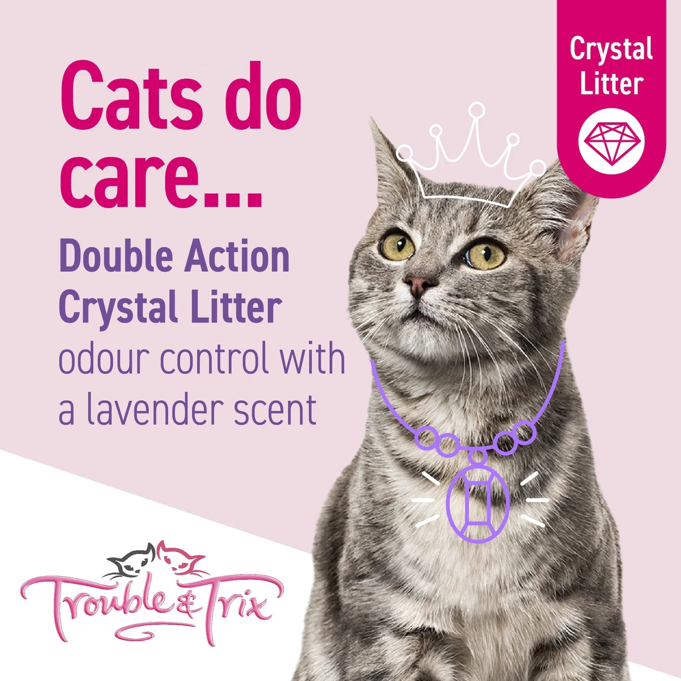 Trouble And Trix Odour Neutralising Lavender Crystal Cat Litter 15L 6 Trouble And Trix Odour Neutralising Lavender Crystal Cat Litter 15L - Image 4