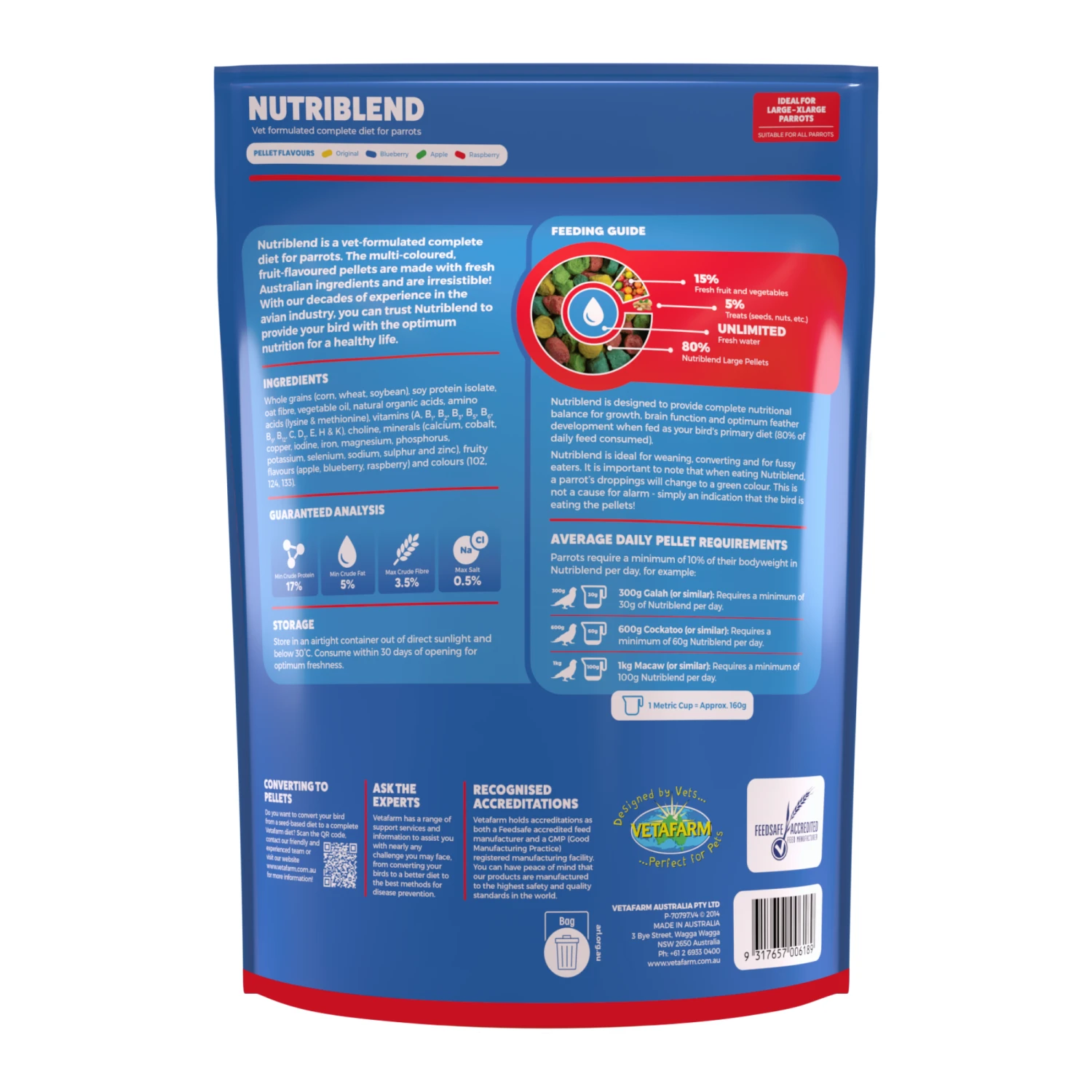 Vetafarm Nutriblend Pellets Large Bird Food 6 Vetafarm Nutriblend Pellets Large Bird Food - Image 4