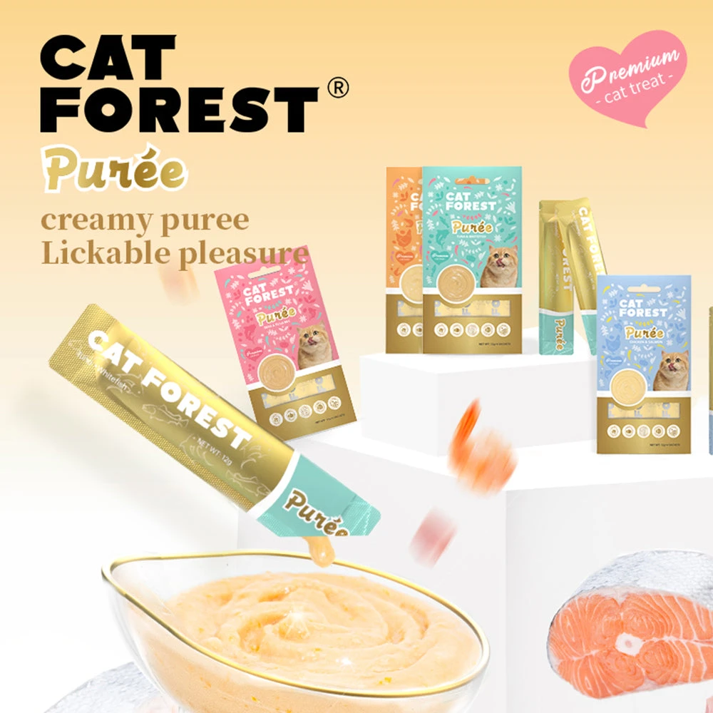 CAT FOREST Puree Chicken With Shrimp Cat Treats 12g X 4 7 CAT FOREST Puree Chicken With Shrimp Cat Treats 12g X 4 - Image 5