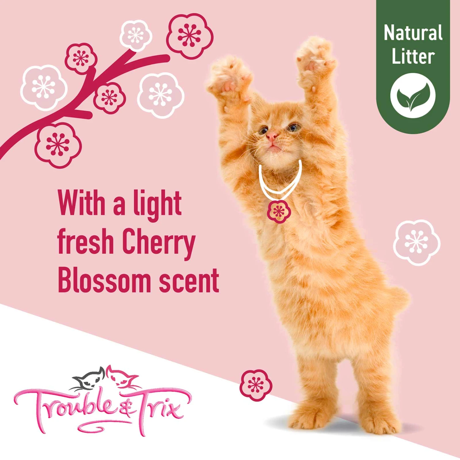 Trouble And Trix Plant Cherry Blossom Extract Natural Cat Litter 10L 7 Trouble And Trix Plant Cherry Blossom Extract Natural Cat Litter 10L - Image 5