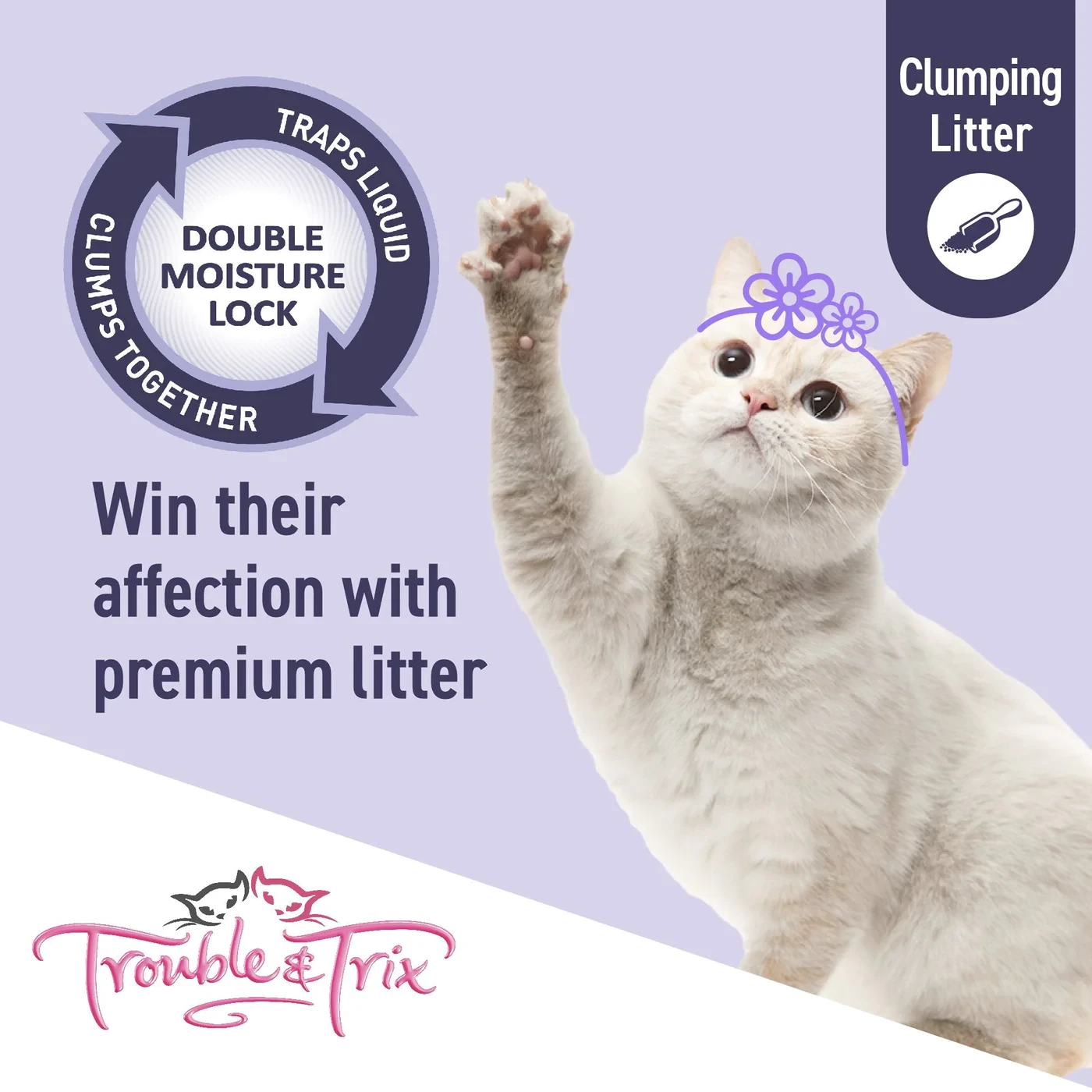 Trouble And Trix Odour Neutralising Lavender Clumping Cat Litter 15L 10 Trouble And Trix Odour Neutralising Lavender Clumping Cat Litter 15L - Image 8