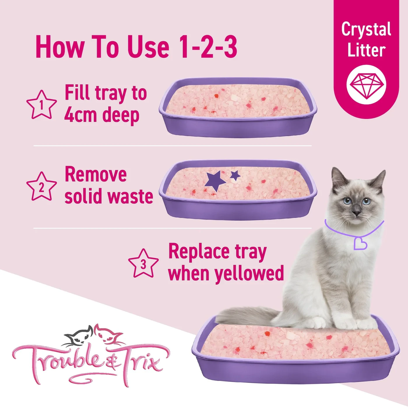 Trouble And Trix Odour Neutralising Lavender Crystal Cat Litter 15L 11 Trouble And Trix Odour Neutralising Lavender Crystal Cat Litter 15L - Image 9