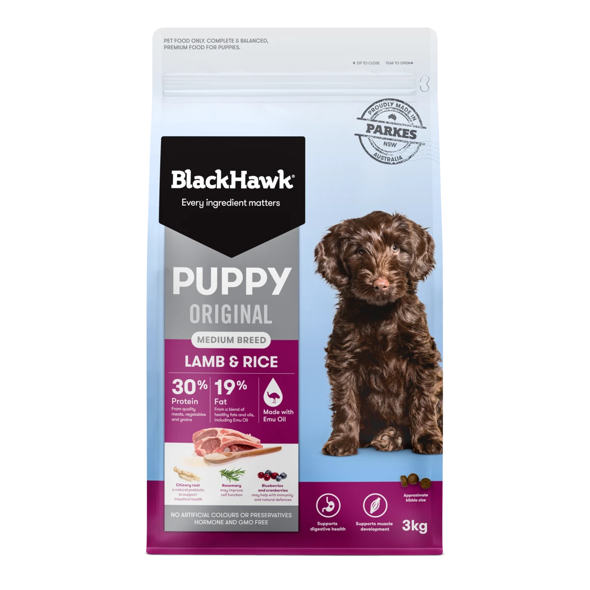 Black Hawk Original Puppy Lamb And Rice Medium Breed Dry Dog Food 3kg 3 Black Hawk Original Puppy Lamb And Rice Medium Breed Dry Dog Food 3kg