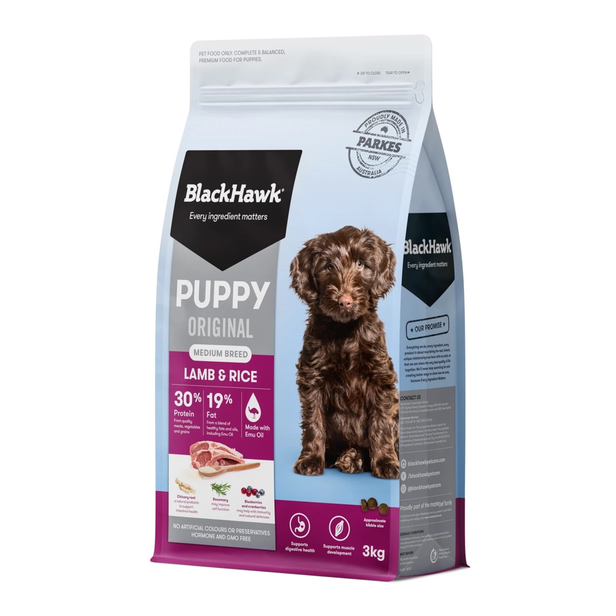 Black Hawk Original Puppy Lamb And Rice Medium Breed Dry Dog Food 3kg 4 Black Hawk Original Puppy Lamb And Rice Medium Breed Dry Dog Food 3kg - Image 2