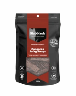 Black Hawk Kangaroo Jerky Straps Dog Treats 100g