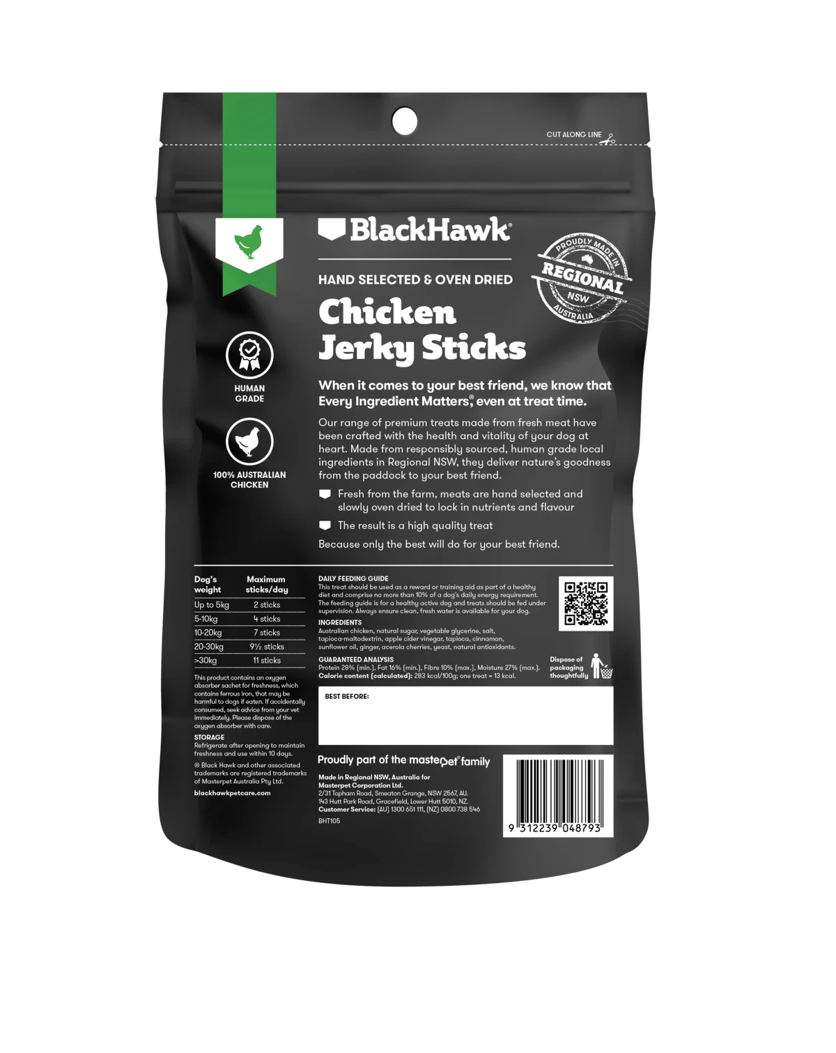 Black Hawk Chicken Jerky Sticks Dog Treats 100g 4 Black Hawk Chicken Jerky Sticks Dog Treats 100g - Image 2