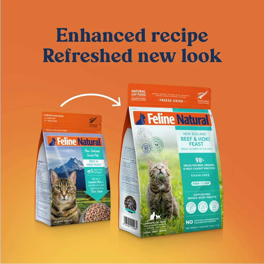 Feline Natural Grain Free Freeze Dried Cat Food Beef & Hoki 4 Feline Natural Grain Free Freeze Dried Cat Food Beef & Hoki - Image 2